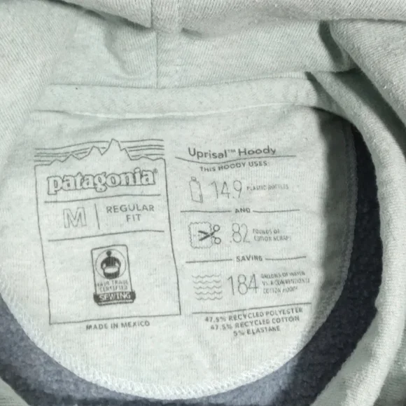 Patagonia Navy Logo Pullover Hoodie Kangaroo Pocket Casual Sweatshirt Sz Medium - Picture 3 of 7